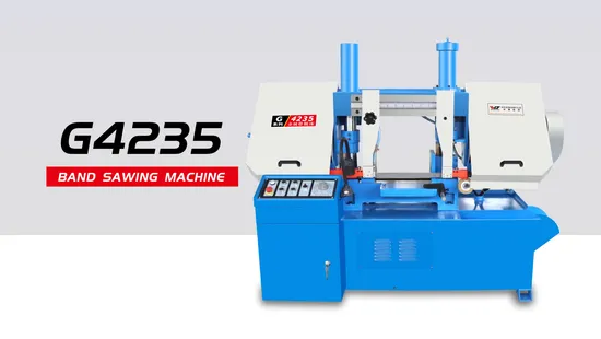 Máquina de sierra de cinta de corte de metal horizontal de doble columna Gh4235